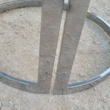 Round designer table in glass and chrome steel by Vittorio Introini for Saporiti, Italy 1970