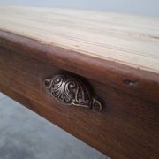 Table de métier ancienne, 2 tiroirs, piètements Louis Philippe