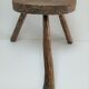 Tripod stool solid wood folk art 60s