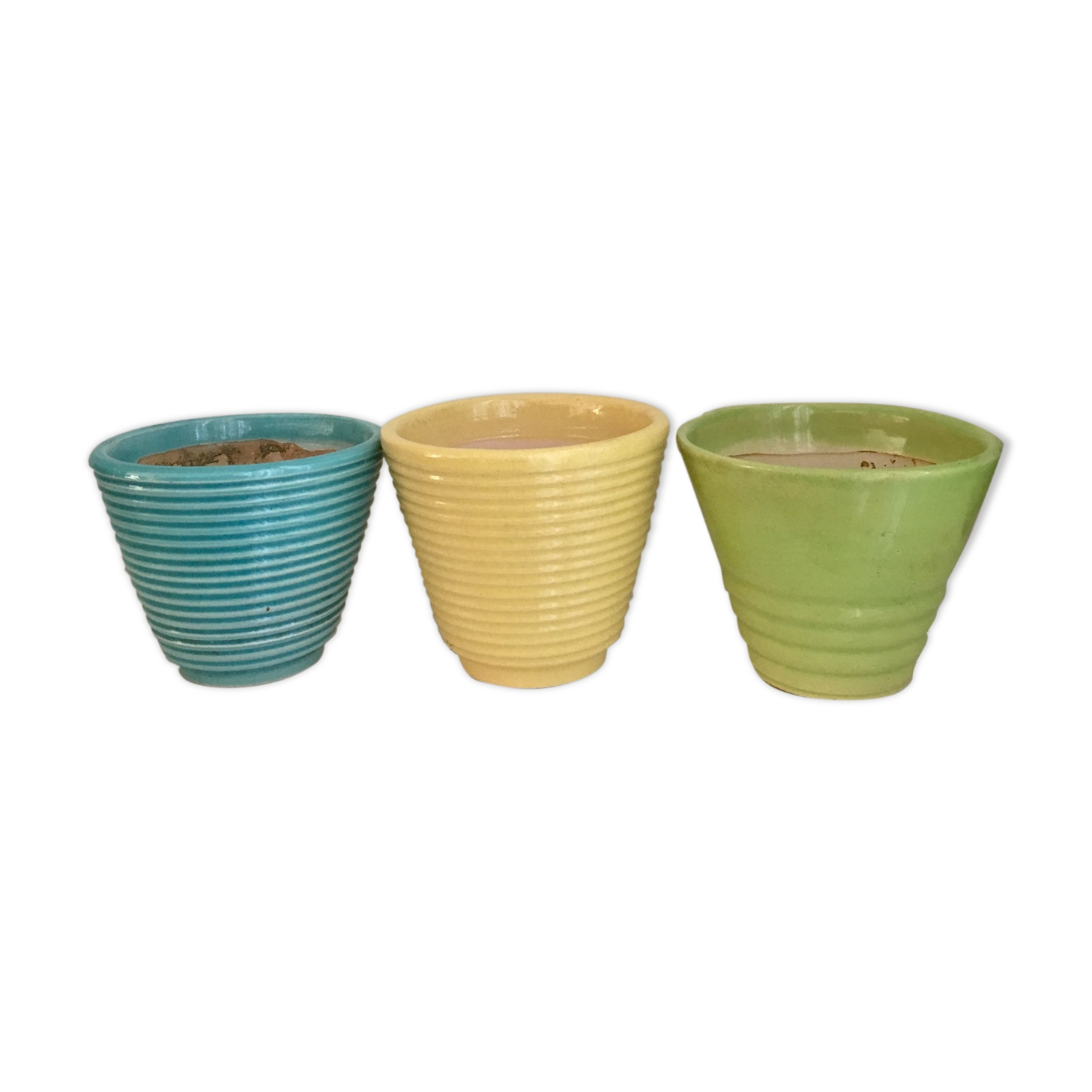 Lot of 3 flower pots 60s