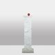 Pair of Art Deco style columns, in white marble, 20th century