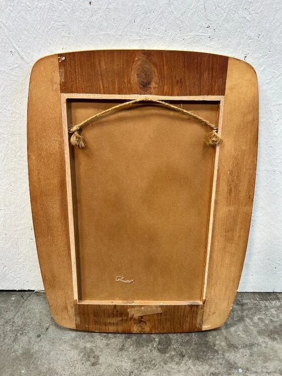 Vintage Mirror, Teak Wood, Sweden 1950's