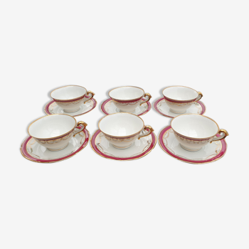 Coffee service Limoges porcelain décor SOFAFILS