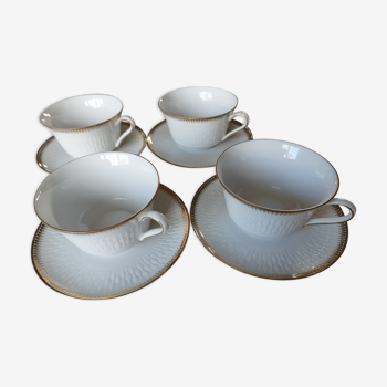 Set de 4 tasses à thé en porcelaine blanche