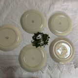 Set of 5 Choisy le Roi 19th century majoline plates