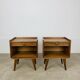 Pair of bedside tables with splayed legs, 1960s, vintage, wood
