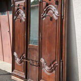 Large wooden coat rack 2 doors antique