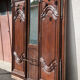 Grand vestiaire porte-manteau en bois 2 portes ancien