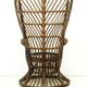 Vintage wicker lounge chair, italian 1950s