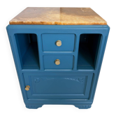 Art Deco bedside table reimagined – Teal & Onyx Marble