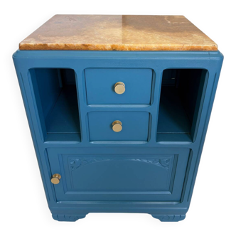 Art Deco bedside table reimagined – Teal & Onyx Marble