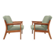 Vintage pair armchair mint green upholstery fully refurbished