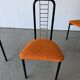 Set of 4 Italian design chairs in vintage black metal and chrome.