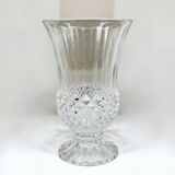 Arques crystal vase with diamond point pattern 60s 70s crystal vase