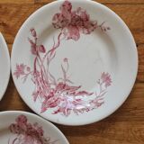 4 plates in iron earth opaque poppies, from Gien