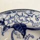 Round dish Creil Montereau white and blue bindweed