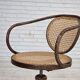 1950s, swivel armchair, bent wood, furniture mesh.
