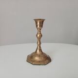 Antique candle holder in solid brass