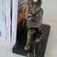 Dog bookends in black marble