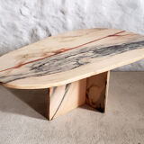 Veined pink marble coffee table