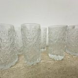 Set of 9 bark glass drink glasses by Goebel charlottenhutte, 1970s, Germany