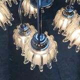 German type glass and metal chandelier 9471 by Richard Essig, 1970s.