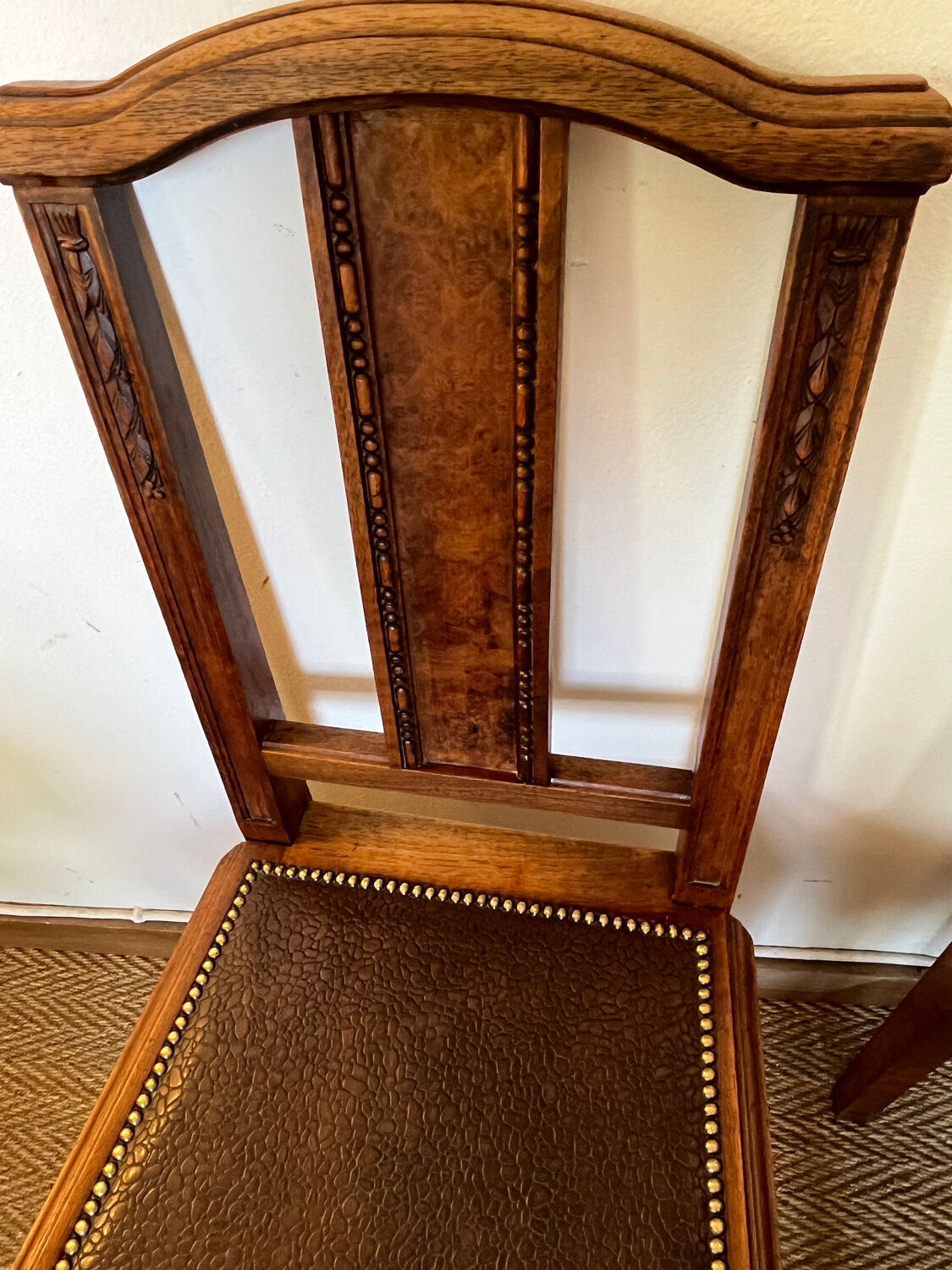 Pair of art deco style wooden chairs