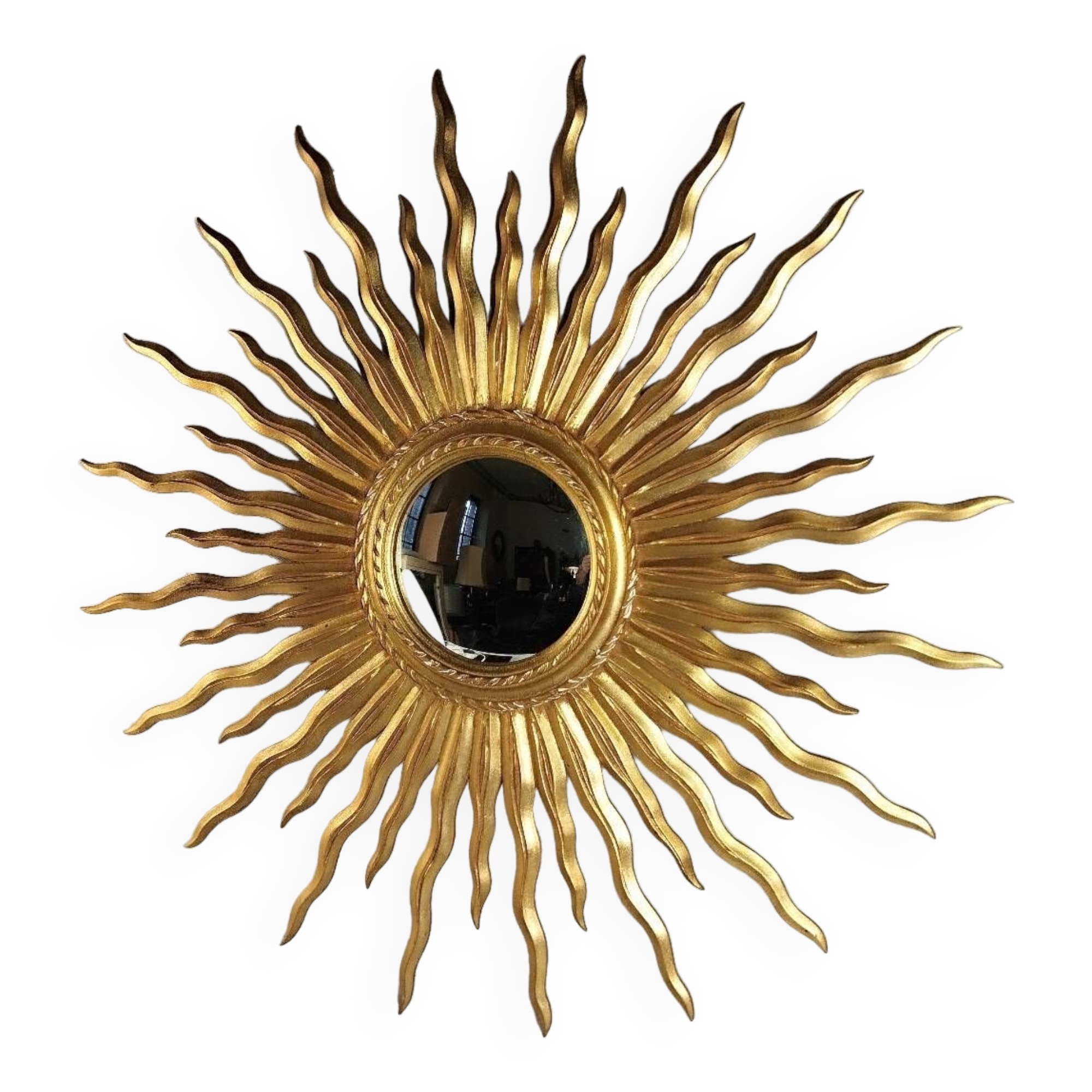 Sun mirror in gilded wood 1950