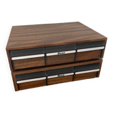 2 boites 3 tiroirs de rangement pour cassettes DIETEL Vintage