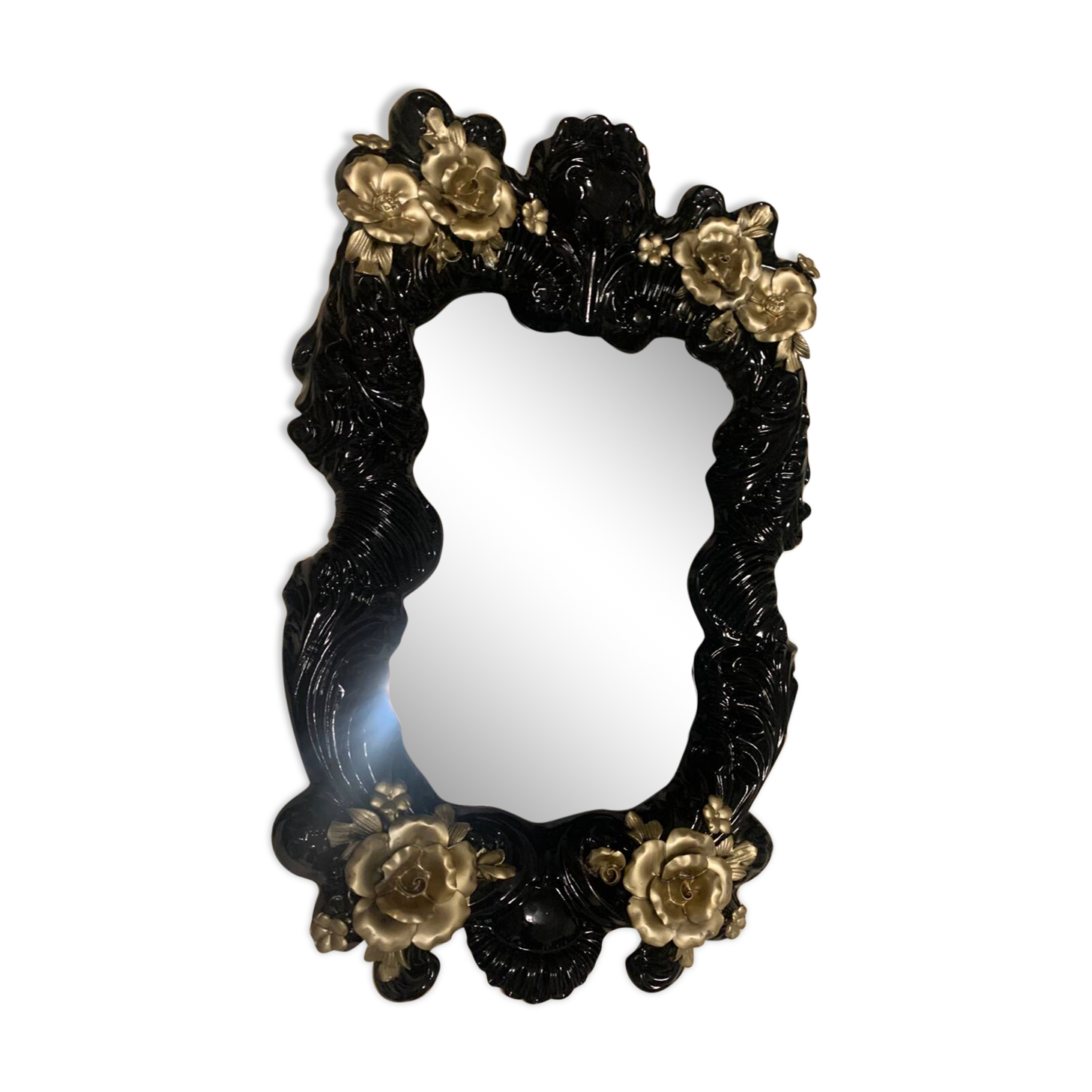 Renovated rococo style porcelain mirror