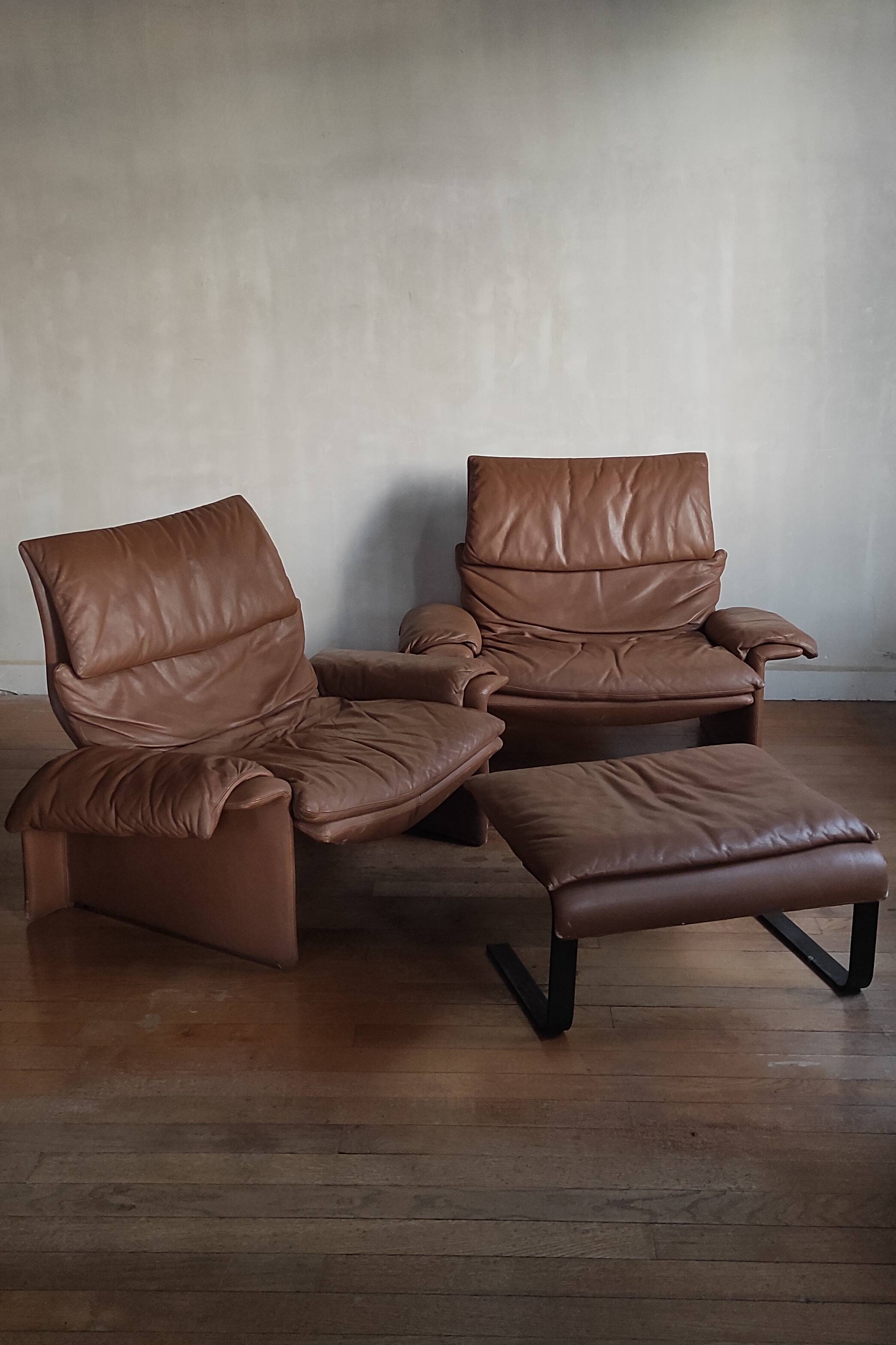 Saporiti Armchair and Ottoman Set