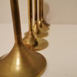 Set of 5 brass candlesticks from the 70s