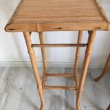 Pair of bamboo side tables