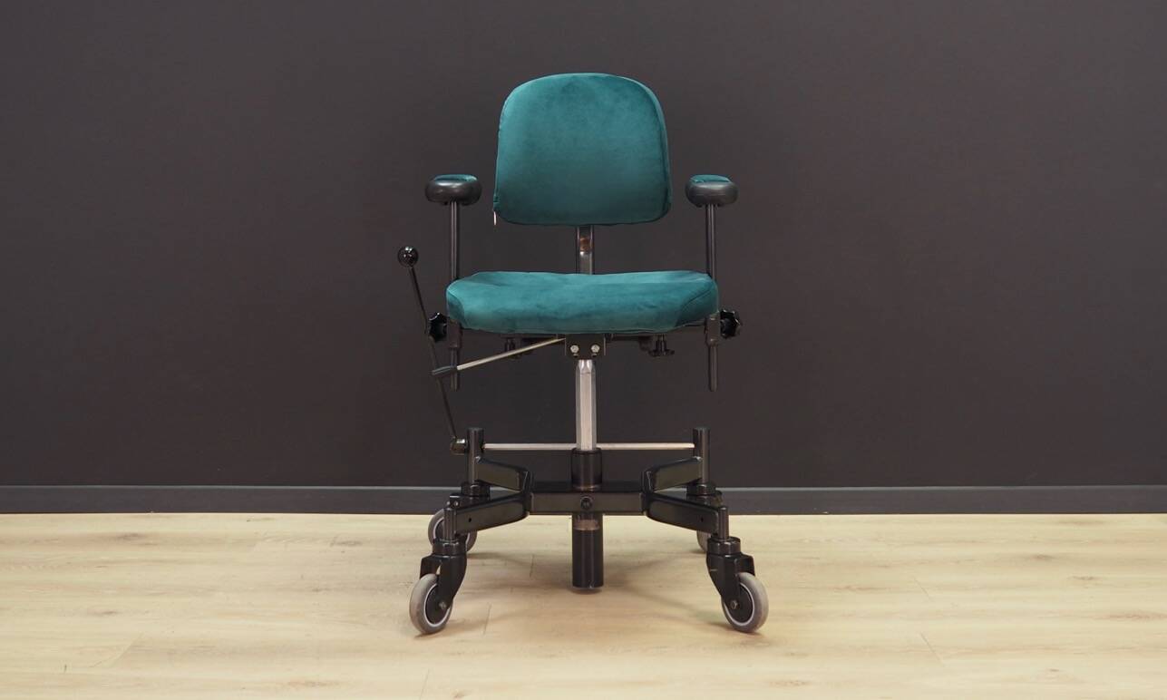 Green office armchair, Danish design, 1970s, production: Denmark