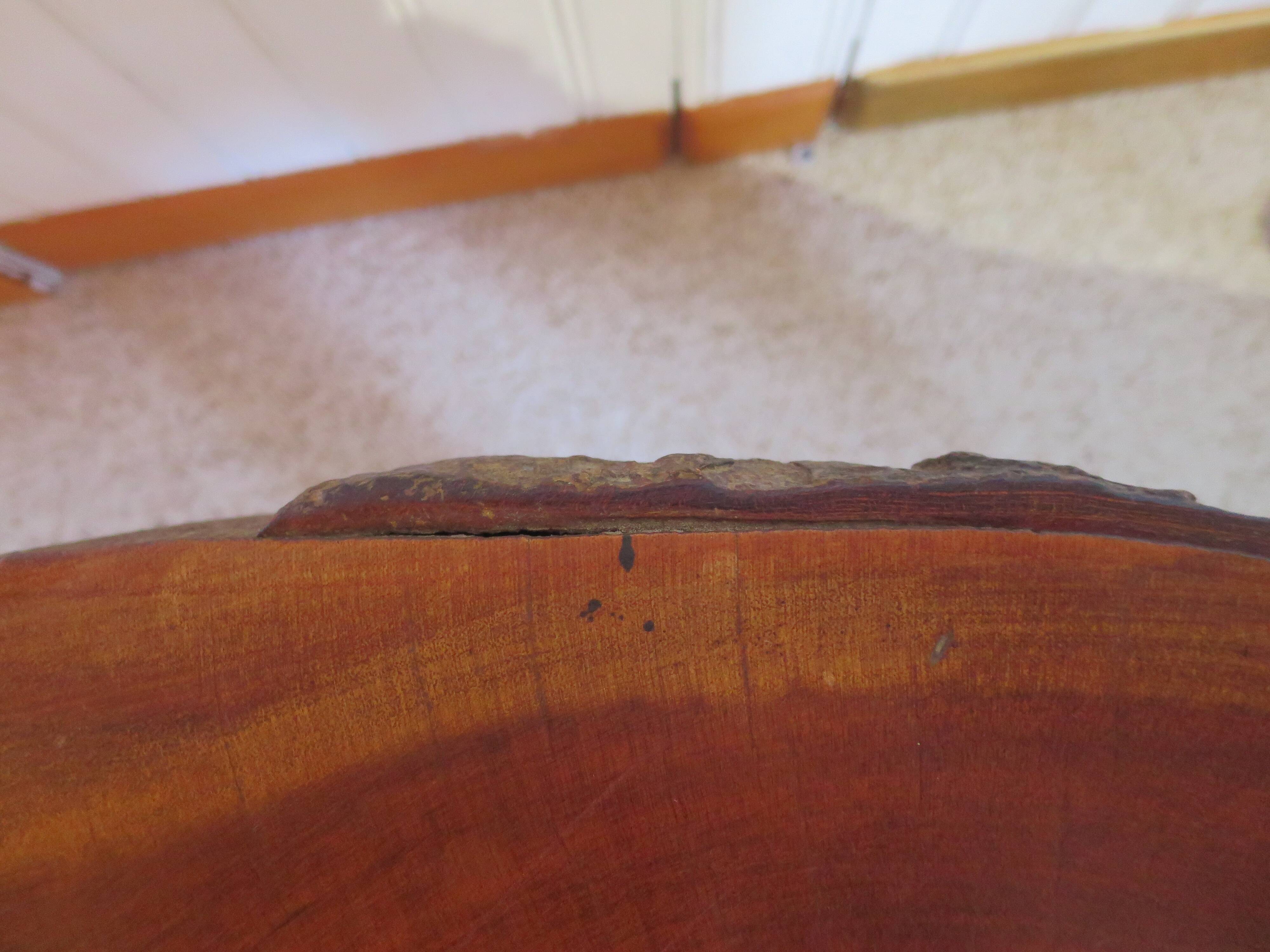 Tripod coffee table - solid okoumé wood - organic shape - brutalist style