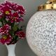 Suspension globe vintage en verre de Clichy blanc