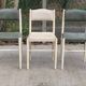 3 Scandinavian Baumann style chairs, steel and white and dark green crocodile leather