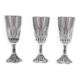 Baccarat Assas model, 3 wine glasses, crystal, signed, 17.9 cm, excellent condition.
