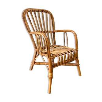 Vintage rattan children's armchair