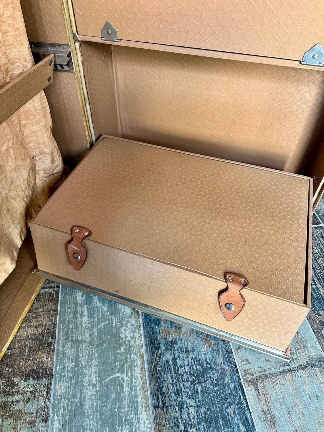 Antique cabin trunk in vellum