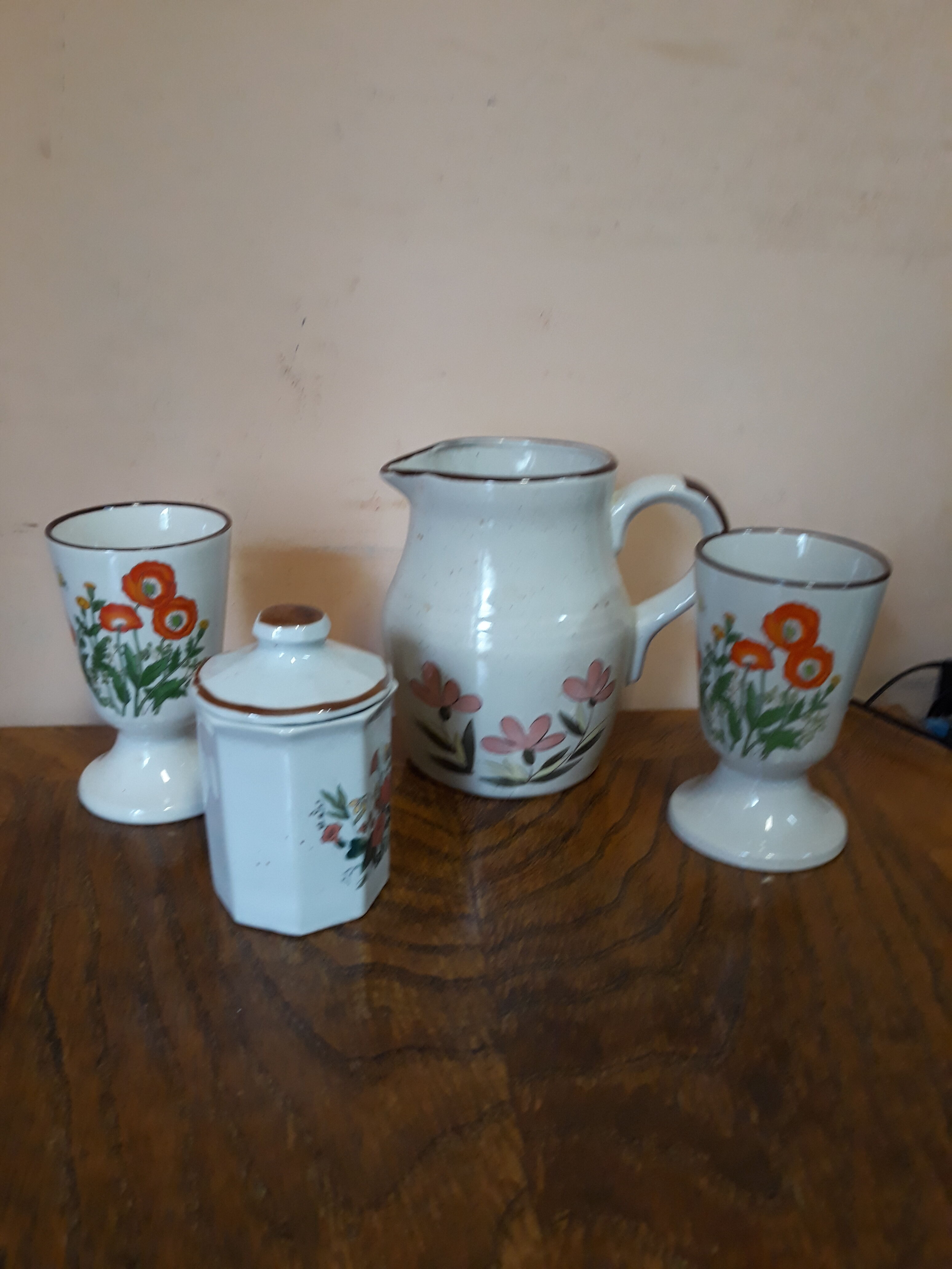 Ensemble à petit déjeuner champêtre en grès de Corée
