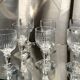 Suite de 7 verres a liqueur ou goutte en verre cisele art de la table