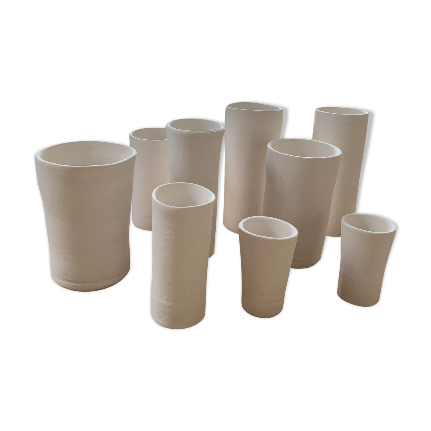 Lot of 9 craft porcelain vases