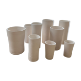 Lot de 9 vases en porcelaine artisanaux