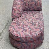 160cm Burgundy Embroidered Fabric Corner Sofa
