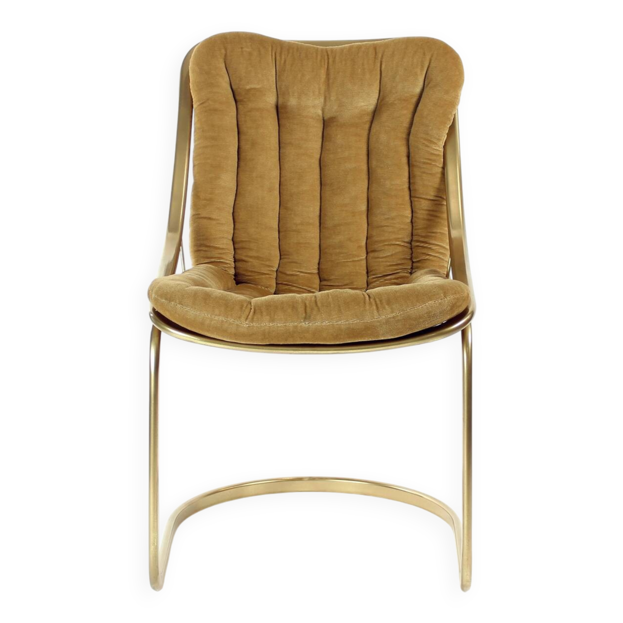 Chaises italiennes vintage en métal doré, Italie années 1970