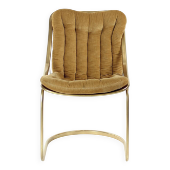 Chaises italiennes vintage en métal doré, Italie années 1970