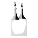 Pair of Handmade Ceramic Lamps in Black and White, 1980s Memphis-Style Italian Retro Bedside Lights
