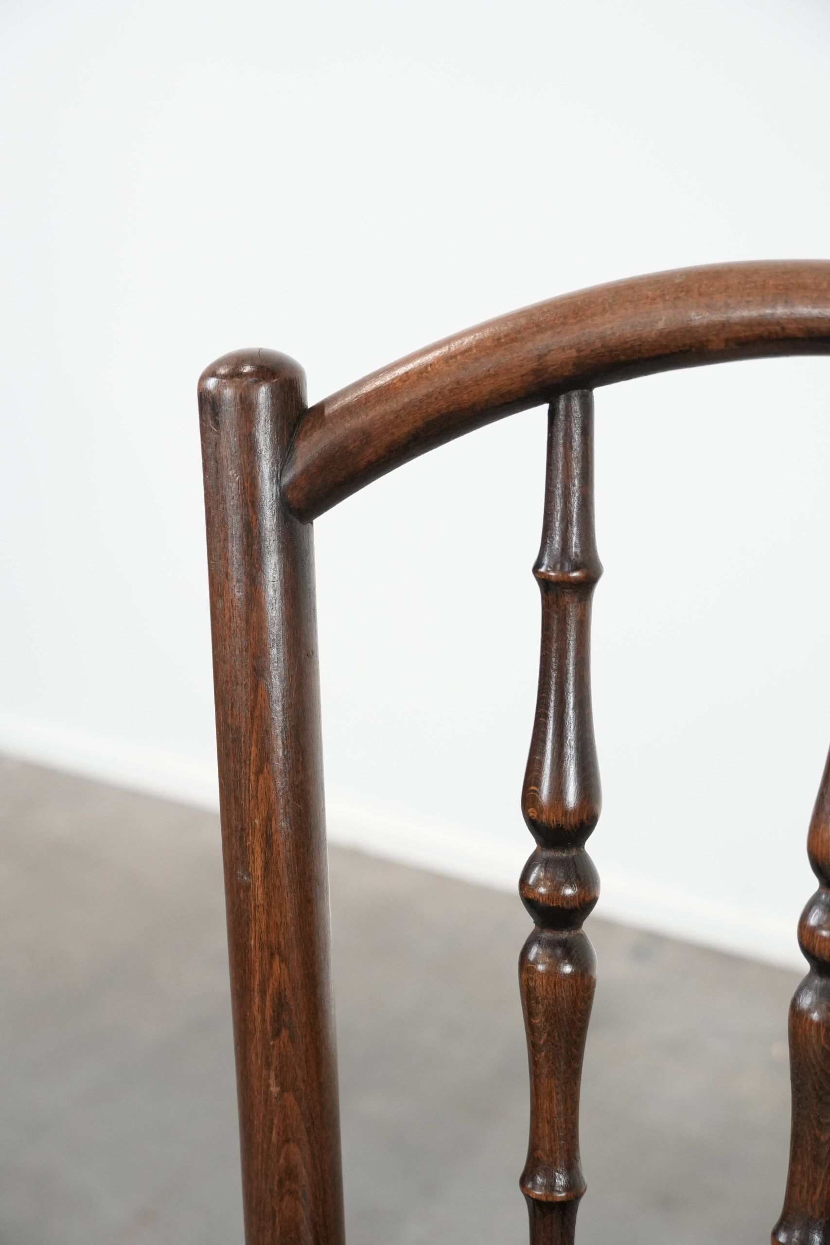 Beautiful set of 6 wooden vintage bistro chairs by Jacob & Josef Kohn Wien with cane seat