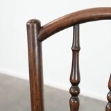 Beautiful set of 6 wooden vintage bistro chairs by Jacob & Josef Kohn Wien with cane seat